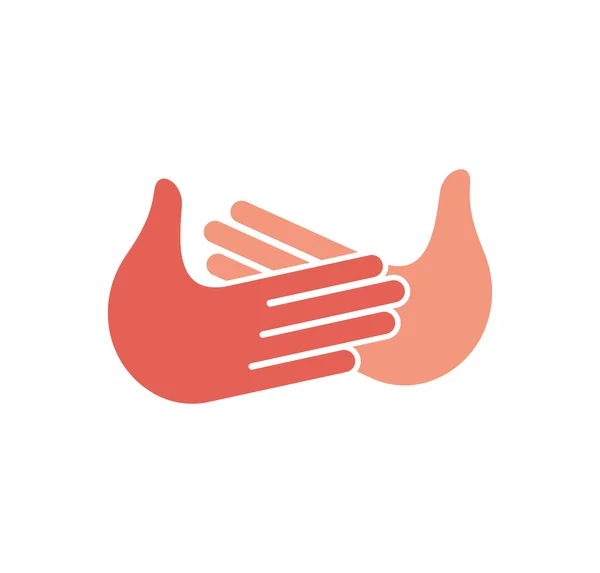 Elkülönített absztrakt taps kezek logo meg. Adj öt emblémát gyűjtemény. Shaking kezek jel. Üdvözlő szimbólum. Pozitív barát, gratuláló gesztusikon. Csapatmunka elem. Vektoros illusztráció. — Stock Vector