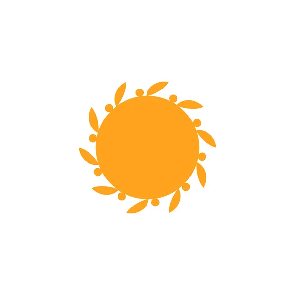 Modèle de conception de logo solaire isolé vectoriel. Symbole des points abstraits. Forme ronde inhabituelle . — Image vectorielle