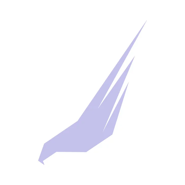 Изолированный абстрактный фиолетовый орёл, ястреб с логотипом силуэта сокола. Опасный логотип охотничьей птицы. Значок Крылья. Воздушный элемент Полётный знак. Символ авиакомпании Векторная иллюстрация . — стоковый вектор