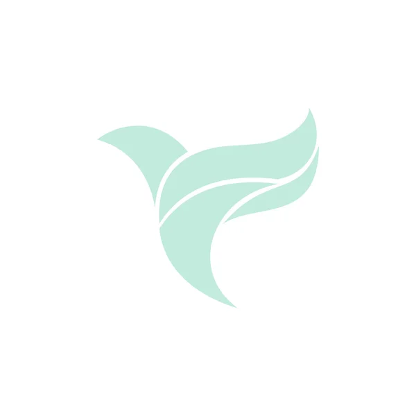 Изолированный голубой цвет летающей птицы векторный логотип. Логотип животного. Значок контура крыльев. Голубиный силуэт. иллюстрация. Символ воздуха . — стоковый вектор