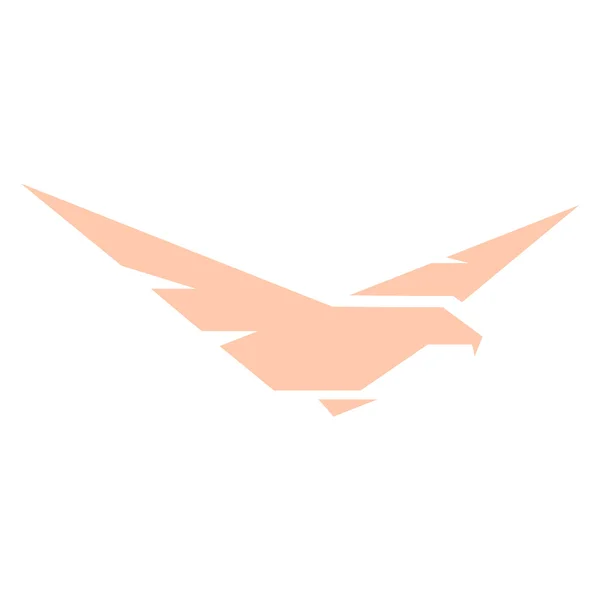 Vereinzelte abstrakte rosa Farbe Adler, Falke Silhouette Logo. Gefährliches Jagdvogellogo. Flügel-Symbol. Luft-Element. Fluchtzeichen. Symbole der Fluggesellschaften. Vektorillustration. — Stockvektor