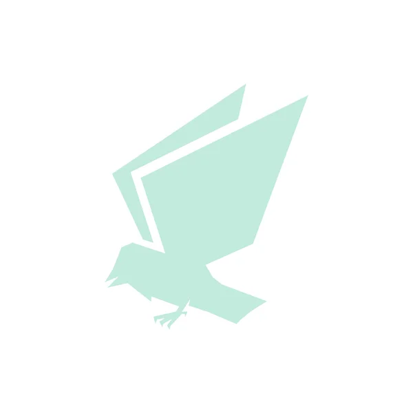 Isolierte blaue Farbe fliegenden Vogel Seitenansicht Vektor-Logo. Tiersilhouetten-Logo. Flügel-Kontur-Symbol. Vektorvogel-Illustration. Luftsymbol. — Stockvektor
