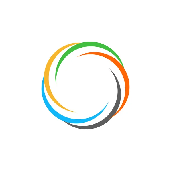 Különálló absztrakt színes körkörös nap logó. Szivárvány logo. Örvény, tornádó és hurrikán ikon. SPINING hipnotikus spirál jel. Fénykép lencséje szimbólum. Vektoros illusztráció. — Stock Vector