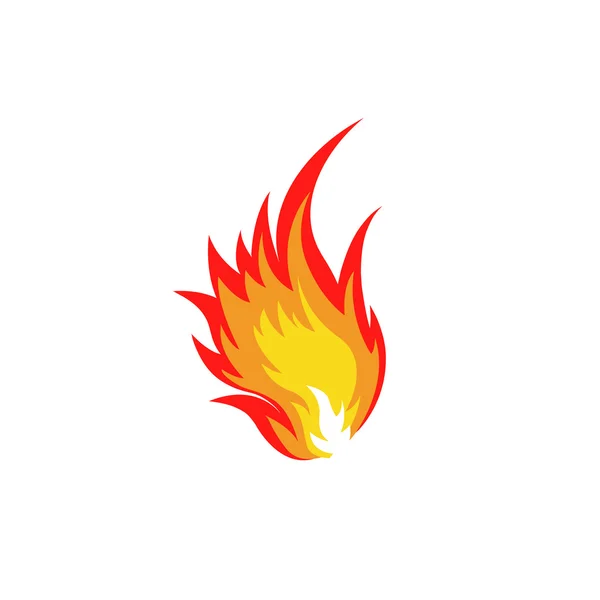 赤とオレンジ色の抽象的な火災炎ロゴ白地を分離しました。キャンプファイヤーのロゴタイプ。辛い食べ物のシンボル。熱アイコン。熱いエネルギー標識です。ベクトル図. — ストックベクタ