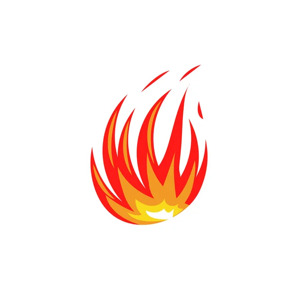 Isolated abstract red and orange color fire flame logo on white background. Campfire logotype. Spicy food symbol. Heat icon. Hot energy sign. Vector  illustration. — Stock Vector