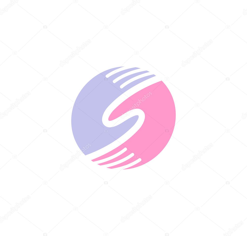 Isolated abstract round shape blue and pink color human hands together logo. Man and woman palms logotype. Eternal love sign. Marriage agency emblem. Global dating site icon. Vector illustration.