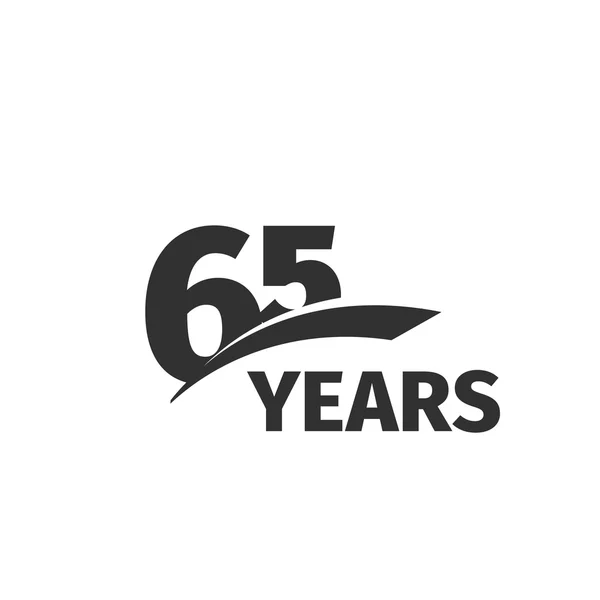 Absztrakt fekete elszigetelt fehér háttér 65. évfordulós logó. 65 szám emblémát. Hatvanöt év jubileumi ünnepség ikonra. Hatvanötödik születésnapom jelkép. Vektor évforduló illusztráció. — Stock Vector