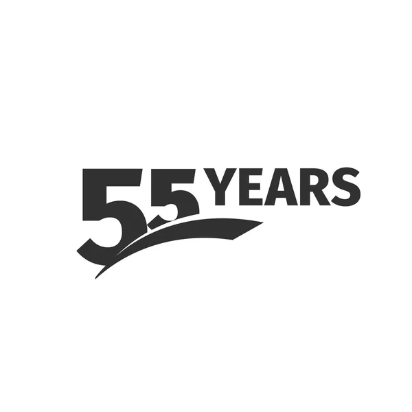 Изолированный абстрактный черный цвет логотип 55-летия на белом фоне. Логотип 55 номеров. Пятьдесят пять лет икона празднования. Пятьдесят пятый день рождения эмблема. Векторная иллюстрация . — стоковый вектор