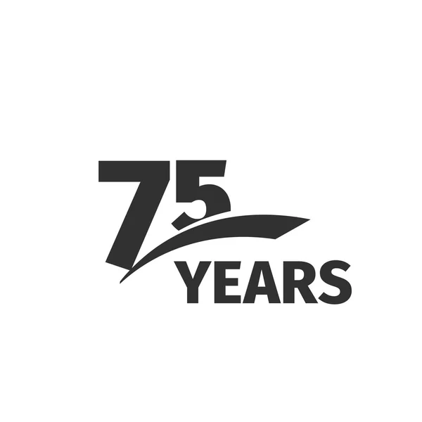 Απομονωμένη αφηρημένο μαύρο 75η επέτειο λογότυπο σε λευκό φόντο. 75 αριθμός λογότυπο. Εβδομήντα πέντε χρόνια εικονίδιο εορτασμού Ιωβηλαίου. Γενέθλια εβδομηκοστή Πέμπτη έμβλημα. Εικονογράφηση διάνυσμα επέτειο. — Διανυσματικό Αρχείο