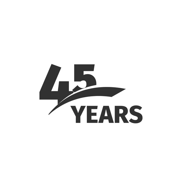 Samostatné abstraktní černé 45té výročí loga na bílém pozadí. 45 číslo logotyp. 45 let jubilejní ikona oslavy. Znak čtyřiceti pěti narozenin. Ilustrace výročí vektoru. — Stockový vektor