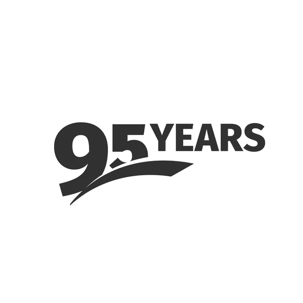 Logo abstrait isolé noir 95e anniversaire sur fond blanc. Logotype à 95 chiffres. Quatre-vingt-quinze ans icône de célébration du jubilé. L'emblème du 95e anniversaire. Illustration vectorielle anniversaire . — Image vectorielle