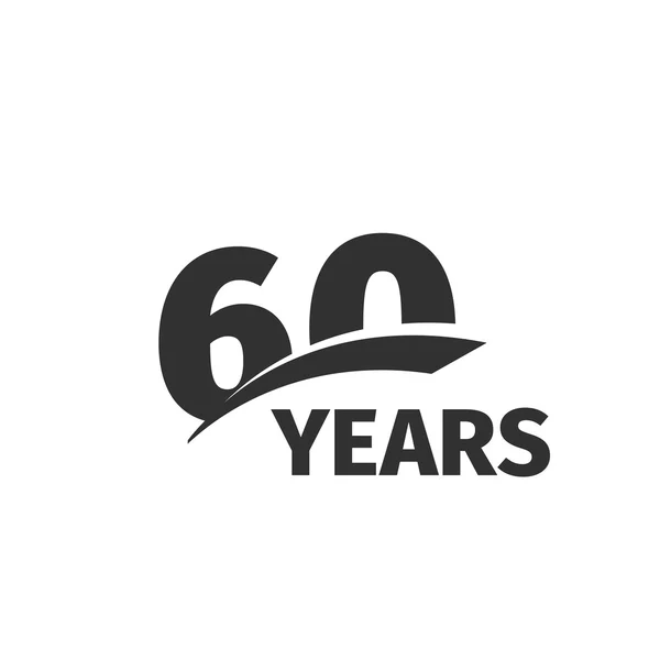 Vereinzeltes abstraktes schwarzes Logo zum 60. Jahrestag auf weißem Hintergrund. 60 Ziffernlogos. 60 Jahre Jubiläumsfeier. Emblem zum 60. Geburtstag. Vektorillustration. — Stockvektor