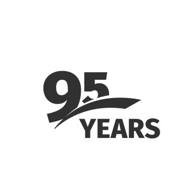 İzole soyut siyah beyaz arka plan üzerinde 95 yıldönümü logo. 95 logo numara. Doksan beş yıl jubilee kutlama simgesi. -beşinci doğum günü amblemi. Vektör çizim.