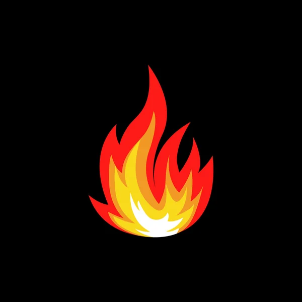 Isolated abstract red and orange color fire flame logo on white background. Campfire logotype. Spicy food symbol. Heat icon. Hot energy sign. Vector illustration. — Stock Vector