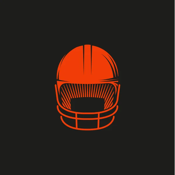 Izolované abstraktní červená barva baseball helma logo na černém pozadí. Profesionální sportovní vybavení logotyp. Ikona ochrany hlavy. Bezpečnostní značka elementu. Vektorové ilustrace přilba baseball. — Stockový vektor