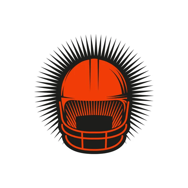 Izolované abstraktní červená barva baseball helma logo na bílém pozadí. Profesionální sportovní vybavení logotyp. Ikona ochrany hlavy. Bezpečnostní značka elementu. Vektorové ilustrace přilba baseball. — Stockový vektor