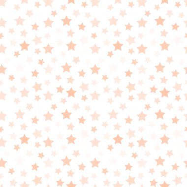 Beyaz arka plan deseni üzerinde soluk pembe renkli yıldız izole. Dekoratif çocuklar yatak odası duvar kağıdı. Gökyüzü öğe zemin. Festival ambalaj kağıdı. Vektör çizim.