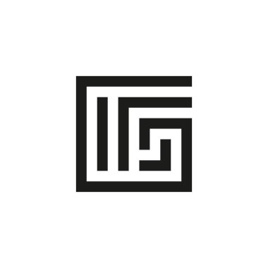 Olağandışı geometrik mektup G. mimari vektör logosu. İzole monogram.