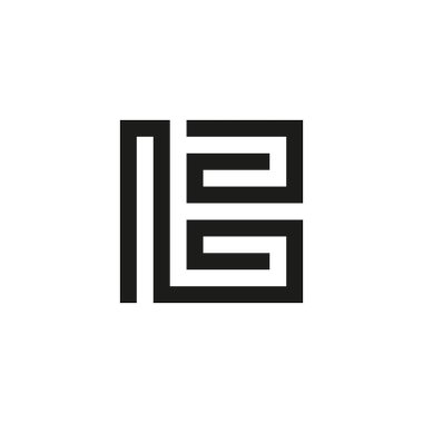 Olağandışı geometrik mektup B. mimari vektör logosu. İzole monogram.