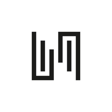 Olağandışı geometrik mektup N. mimari vektör logosu. İzole monogram.