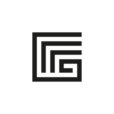 Olağandışı geometrik mektup G. mimari vektör logosu. İzole monogram.