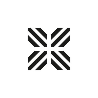 Olağandışı geometrik mektup X. mimari vektör logosu. İzole monogram.