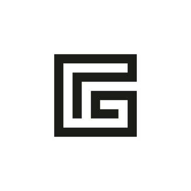 Olağandışı geometrik mektup G. mimari vektör logosu. İzole monogram.