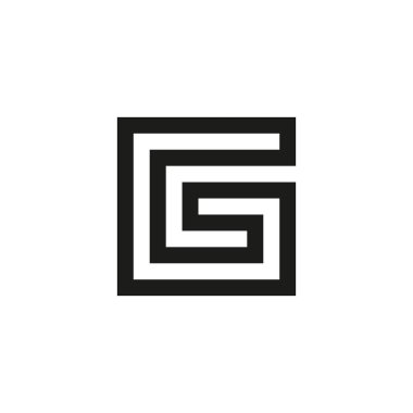 Olağandışı geometrik mektup G. mimari vektör logosu. İzole monogram.