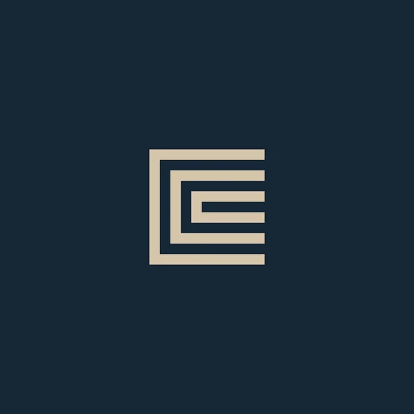 Ovanliga geometriska bokstaven C. arkitekturen vektor logotypen. Isolerade monogram. — Stock vektor
