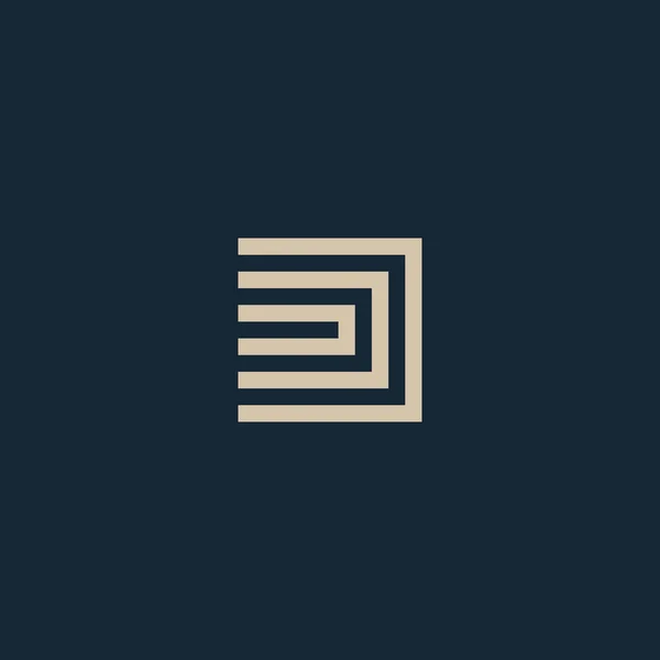Ovanliga geometriska brev D. arkitekturen vektor logotypen. Isolerade monogram. — Stock vektor