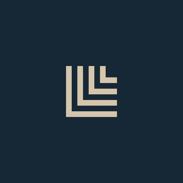 Ongewone geometrische brief L. het platform vector logo. Geïsoleerde monogram. — Stockvector