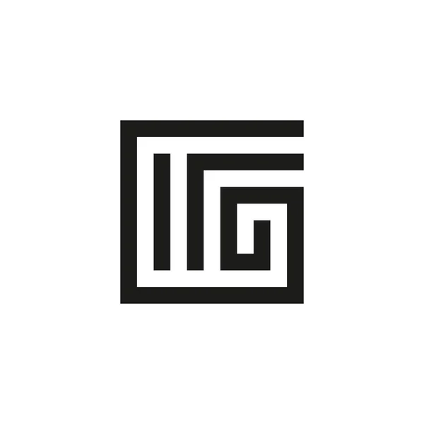 Olağandışı geometrik mektup G. mimari vektör logosu. İzole monogram. — Stok Vektör