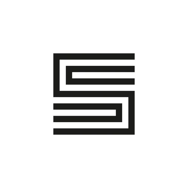 Unusual geometric letter S. Architecture vector logo. Isolated monogram. — Stock Vector