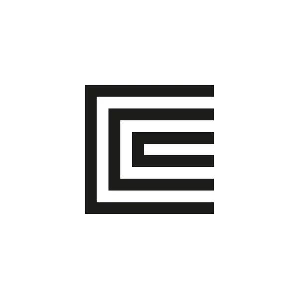 Neobvyklé geometrické písmeno C. architektura vektorové logo. Izolované monogram. — Stockový vektor