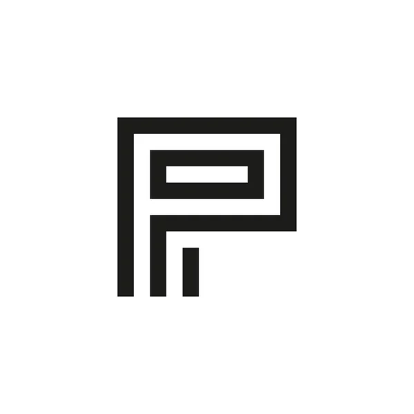 Необычная геометрическая буква P. Логотип вектора архитектуры. Изолированная монограмма . — стоковый вектор