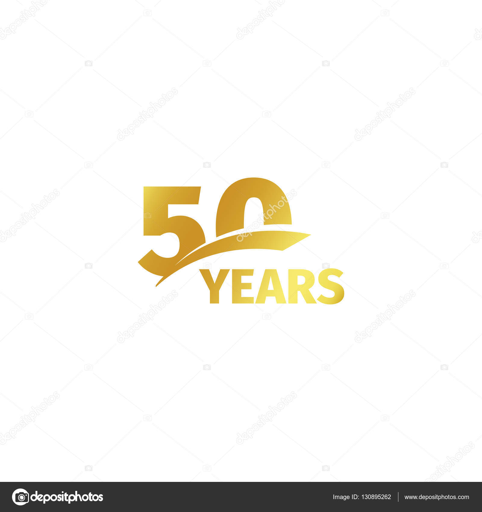 Isolated abstract golden 50th anniversary logo on white background. 50 ...