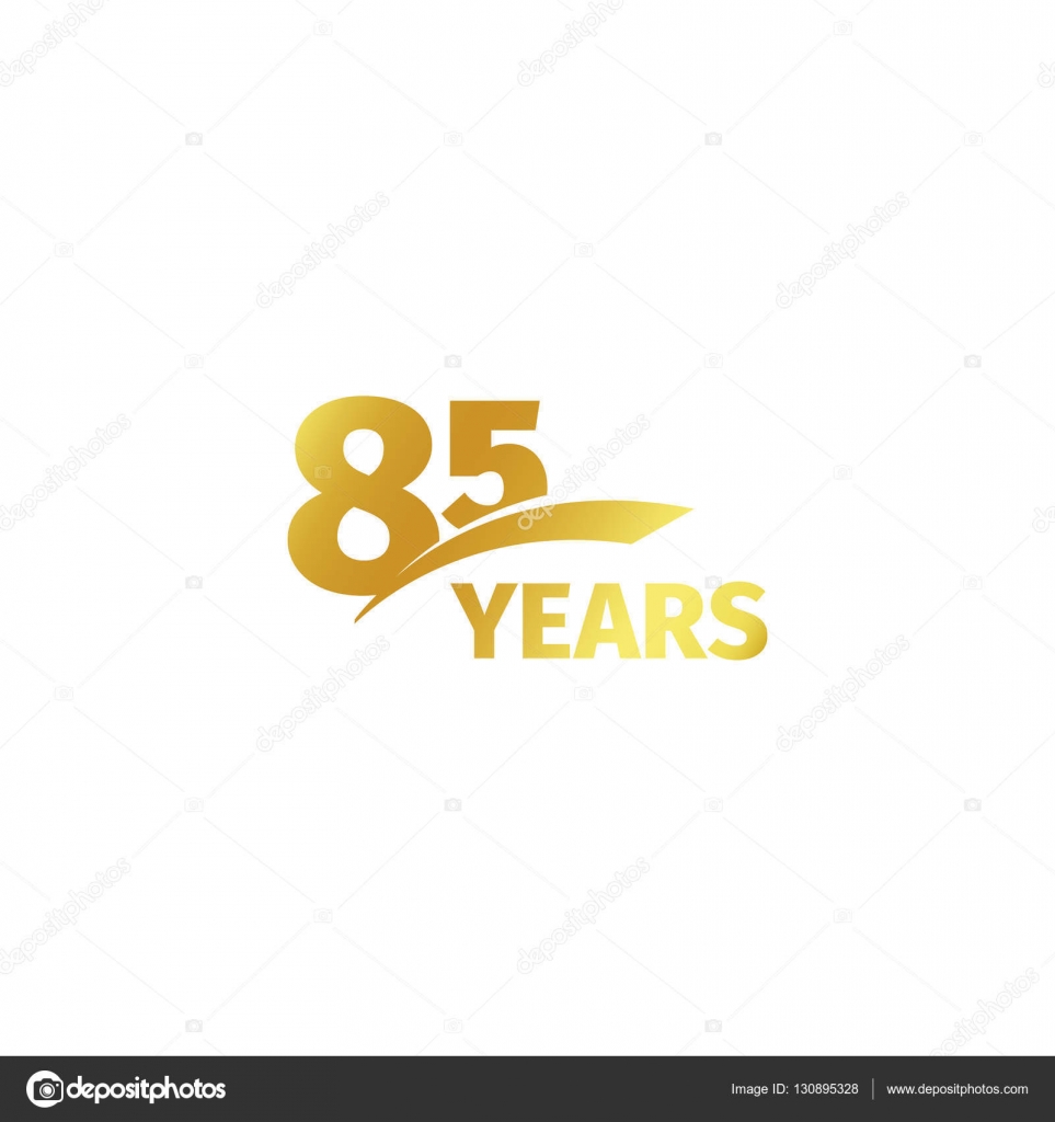 Isolated abstract golden 85th anniversary logo on white background. 85