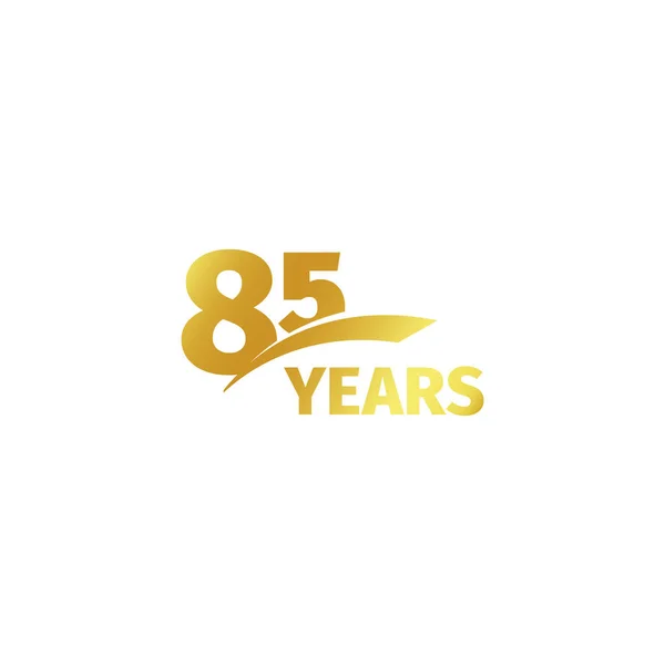 Elszigetelt fehér háttér absztrakt arany 85th-évfordulós logó. 85 szám emblémát. Nyolcvanöt éves Jubileumi ünnepség ikonra. Születésnapi jelkép. Vektoros illusztráció. — Stock Vector