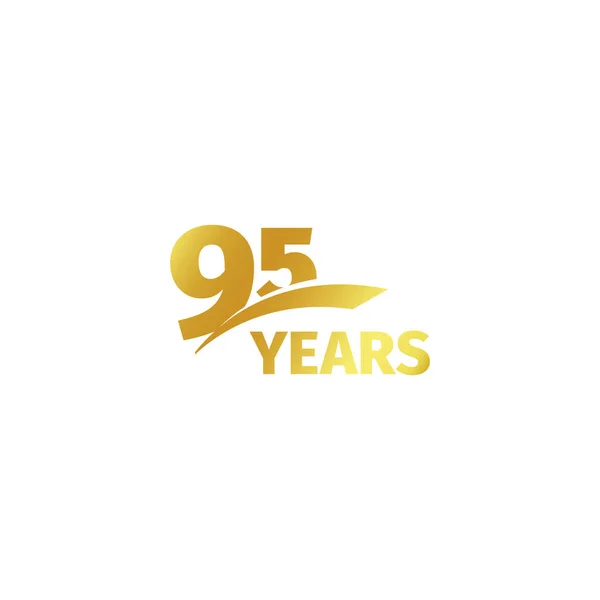 Logotipo aislado abstracto de oro del 95 aniversario sobre fondo blanco. Logotipo de 95 números. Noventa y cinco años de celebración jubilar icono. Un emblema de cumpleaños. Ilustración vectorial . — Vector de stock