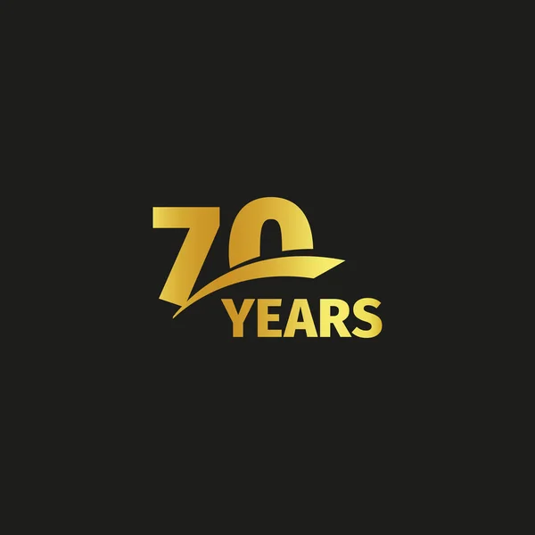 Logotipo de aniversário de 70 anos abstrato isolado em fundo preto. Logotipo de número 70. Setenta anos de ícone jubilar celebração. Sessenta anos de emblema. Ilustração vetorial . —  Vetores de Stock