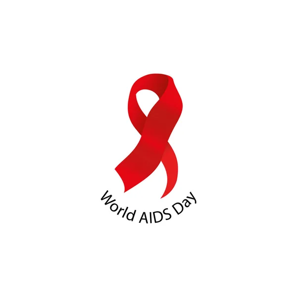 赤いリボンの疾病認識を分離しました。世界エイズデーのコンセプトです。ウイルスのアイコンを停止します。病気の人のインターナショナル サポート キャンペーン。ベクトル図. — ストックベクタ