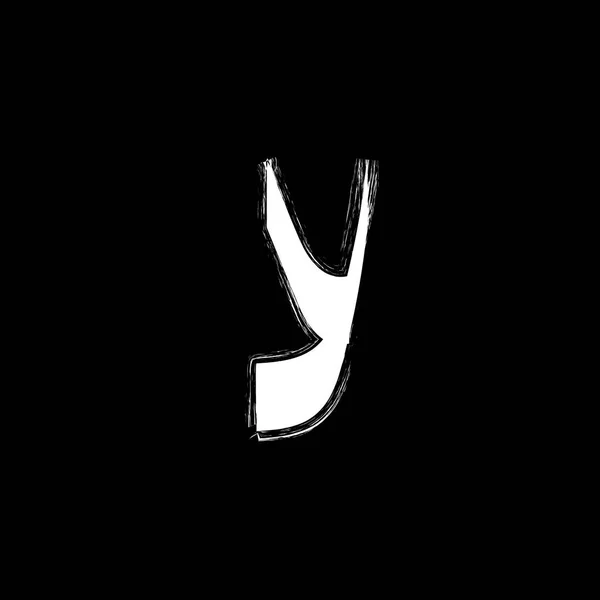 Icono de fuente de graffiti aislado. Letra y estilo grunge blanco sobre fondo negro. Símbolo subterráneo de caligrafía hip-hop. Signo del elemento del alfabeto latino. Ilustración vectorial . — Archivo Imágenes Vectoriales
