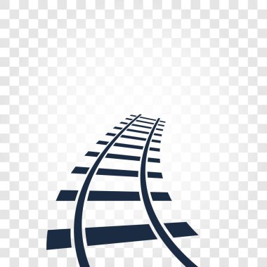 İzole raylar, demiryolu üstten görünüm, öğeleri vektör çizimler damalı degrade arka plan üzerinde merdiven