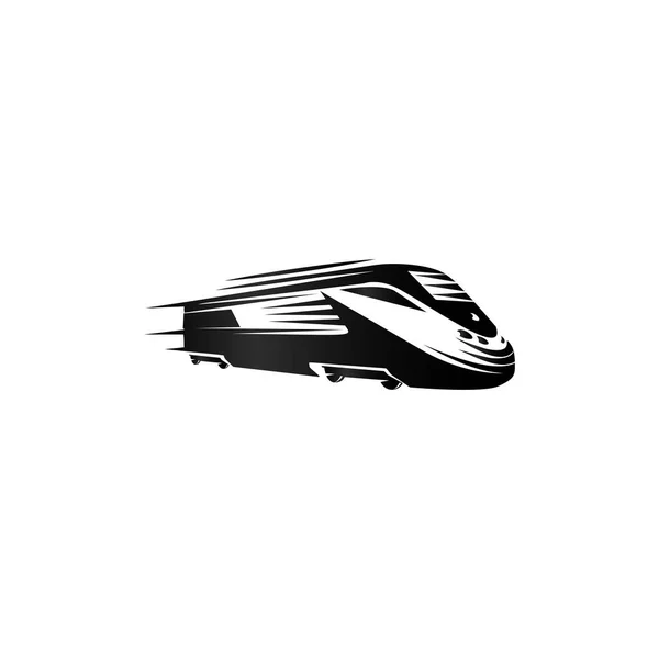 Logotipos de tren de estilo grabado moderno monocromo aislado establecidos en la ilustración del vector de fondo blanco — Archivo Imágenes Vectoriales