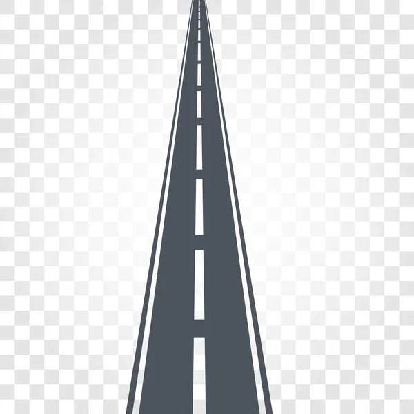 Изолированная дорога черного цвета или шоссе с разделительной разметкой на клетчатой векторной иллюстрации . — стоковый вектор