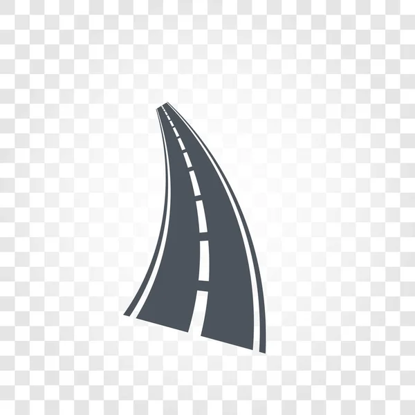 Estrada de cor preta isolada ou rodovia com marcações divisórias na ilustração vetorial de fundo quadriculado . —  Vetores de Stock