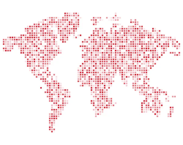Geïsoleerde roze kleur wereldkaart van stippen op een witte achtergrond, aarde vectorillustratie — Stockvector