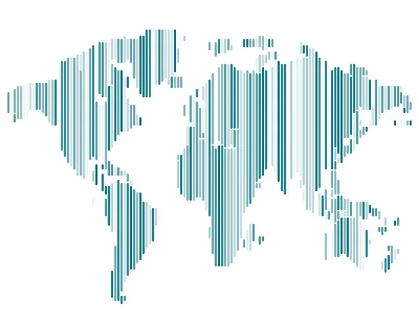 孤立的蓝色世界地图的白色背景，地球矢量图上的线 — 图库矢量图片