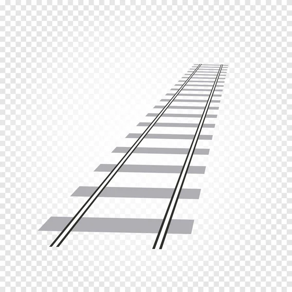 Απομονωμένη αφηρημένη γκρι χρώμα σιδηροδρόμων δρόμος στο τετραγωνισμένο φόντο, Σκάλα εικονογράφηση διάνυσμα — Διανυσματικό Αρχείο