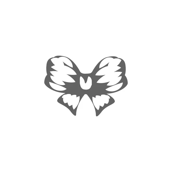 Izolované abstraktní černé a bílé barvy luk logo, logotyp dekorativní sváteční prvek — Stockový vektor